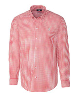 Alabama Crimson Tide Cutter & Buck Easy Care Stretch Gingham Mens Big and Tall Long Sleeve Dress Shirt Cardinal Red Mannequin
