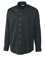 Arkansas Razorbacks Cutter & Buck Epic Easy Care Nailshead Mens Big and Tall Long Sleeve Dress Shirt Black Mannequin