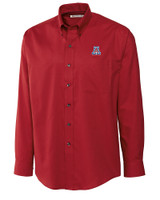 Arizona Wildcats Cutter & Buck Epic Easy Care Nailshead Mens Big and Tall Long Sleeve Dress Shirt Cardinal Red Mannequin