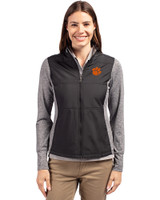 Clemson Tigers Cutter & Buck Stealth Hybrid Quilted Womens Full Zip Windbreaker Jacket Black Front