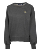 UCF Knights Cutter & Buck Saturday Cotton Blend Womens Crew Neck Sweatshirt Charcoal Heather Mannequin