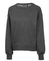 Colorado Buffaloes Cutter & Buck Saturday Cotton Blend Womens Crew Neck Sweatshirt Charcoal Heather Mannequin