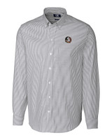 Florida State Seminoles Cutter & Buck Stretch Oxford Stripe Mens Big and Tall Long Sleeve Dress Shirt Charcoal Mannequin
