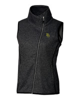 Baylor Bears Cutter & Buck Mainsail Sweater Knit Womens Asymmetrical Vest CCH_MANN_HG 
