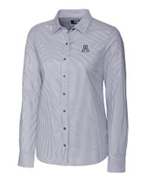 Arizona Wildcats Cutter & Buck Stretch Oxford Stripe Womens Long Sleeve Dress Shirt CC_MANN_HG 