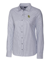 Baylor Bears Cutter & Buck Stretch Oxford Stripe Womens Long Sleeve Dress Shirt CC_MANN_HG 