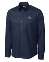 Gonzaga Bulldogs Cutter & Buck Epic Easy Care Nailshead Mens Long Sleeve Dress Shirt Navy Blue Mannequin
