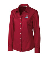 Arizona Wildcats Cutter & Buck Epic Easy Care Fine Twill Womens Long Sleeve Dress Shirt CDR_MANN_HG 
