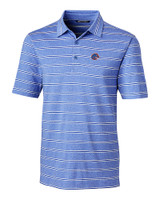 Boise State Broncos Cutter & Buck Forge Epic Confidence Recycled Heathered Stripe Stretch Mens Polo Chelan Blue Mannequin
