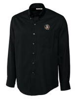 Florida State Seminoles Cutter & Buck Epic Easy Care Fine Twill Mens Big and Tall Dress Shirt Black Mannequin