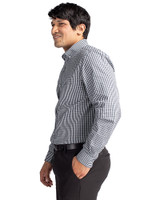 Florida State Seminoles Cutter & Buck Easy Care Stretch Gingham Mens Long Sleeve Dress Shirt Charcoal Side