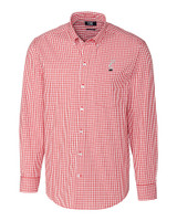 Cincinnati Bearcats Cutter & Buck Easy Care Stretch Gingham Mens Long Sleeve Dress Shirt Cardinal Red Mannequin
