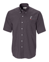 Cincinnati Bearcats Cutter & Buck Epic Easy Care Nailshead Mens Short Sleeve Dress Shirt Black Mannequin