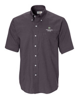 Colorado State Rams Cutter & Buck Epic Easy Care Nailshead Mens Short Sleeve Dress Shirt Black Mannequin