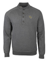 UCF Knights Cutter & Buck Saturday Cotton Blend Mens Big and Tall  Mock Pullover Sweatshirt Charcoal Heather Mannequin