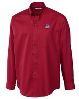 Arizona Wildcats Cutter & Buck Epic Easy Care Fine Twill Mens Long Sleeve Dress Shirt Cardinal Red Mannequin