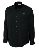 Colorado Buffaloes Cutter & Buck Epic Easy Care Fine Twill Mens Long Sleeve Dress Shirt Black Mannequin