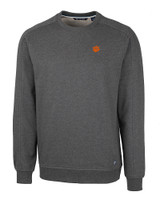 Clemson Tigers Cutter & Buck Saturday Cotton Blend Mens Crew Neck Sweatshirt Charcoal Heather Mannequin