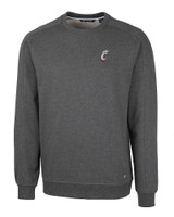 Cincinnati Bearcats Cutter & Buck Saturday Cotton Blend Mens Crew Neck Sweatshirt Charcoal Heather Mannequin