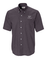 Virginia Tech Hokies Cutter & Buck Epic Easy Care Nailshead Mens Short Sleeve Dress Shirt Black Mannequin