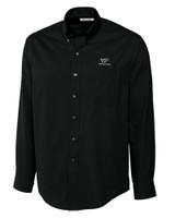 Virginia Tech Hokies Cutter & Buck Epic Easy Care Fine Twill Mens Long Sleeve Dress Shirt Black Mannequin