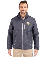 Marquette Golden Eagles Cutter & Buck Rainier PrimaLoft® Mens Eco Insulated Full Zip Puffer Jacket Anthracite Melange Front
