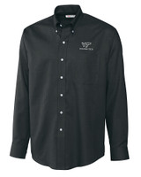 Virginia Tech Hokies Cutter & Buck Epic Easy Care Nailshead Mens Big and Tall Long Sleeve Dress Shirt Black Mannequin