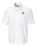 Marquette Golden Eagles Cutter & Buck Epic Easy Care Nailshead Mens Short Sleeve Dress Shirt White Mannequin