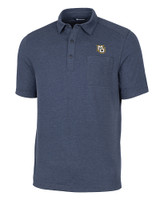 Marquette Golden Eagles Cutter & Buck Advantage Tri-Blend Jersey Mens Big and Tall Pocket Polo Liberty Navy Heather Mannequin