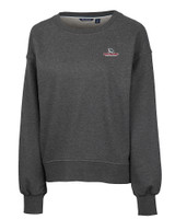 Gonzaga Bulldogs Cutter & Buck Saturday Cotton Blend Womens Crew Neck Sweatshirt Charcoal Heather Mannequin