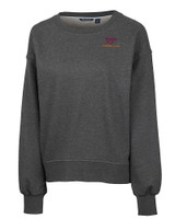 Virginia Tech Hokies Cutter & Buck Saturday Cotton Blend Womens Crew Neck Sweatshirt Charcoal Heather Mannequin