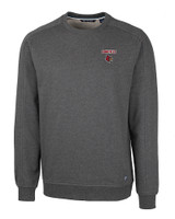 Louisville Cardinals Cutter & Buck Saturday Cotton Blend Mens Crew Neck Sweatshirt Charcoal Heather Mannequin