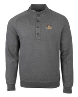 LSU Tigers Cutter & Buck Saturday Cotton Blend Mens Mock Pullover Sweatshirt Charcoal Heather Mannequin