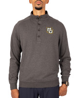Marquette Golden Eagles Cutter & Buck Saturday Cotton Blend Mens Mock Pullover Sweatshirt Charcoal Heather Front