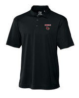 Louisville Cardinals Cutter & Buck CB Drytec Genre Textured Solid Mens Big and Tall Polo Black Mannequin
