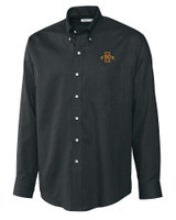 Iowa State Cyclones Cutter & Buck Epic Easy Care Nailshead Mens Big and Tall Long Sleeve Dress Shirt Black Mannequin