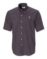 Idaho Vandals Cutter & Buck Epic Easy Care Nailshead Mens Big and Tall Short Sleeve Dress Shirt Black Mannequin