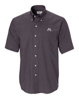 Minnesota Golden Gophers Cutter & Buck Epic Easy Care Nailshead Mens Big and Tall Short Sleeve Dress Shirt Black Mannequin