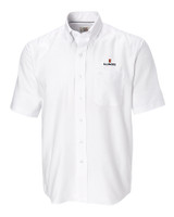 Illinois Fighting Illini Cutter & Buck Epic Easy Care Nailshead Mens Big and Tall Short Sleeve Dress Shirt White Mannequin