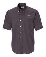 Louisville Cardinals Cutter & Buck Epic Easy Care Nailshead Mens Big and Tall Short Sleeve Dress Shirt Black Mannequin