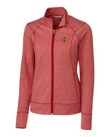 Iowa State Cyclones Cutter & Buck Shoreline Heathered Womens Full Zip Jacket Cardinal Red Heather Mannequin