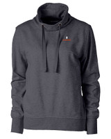 Illinois Fighting Illini Cutter & Buck Saturday Cotton Blend Womens Funnel Neck Sweatshirt Charcoal Heather Mannequin
