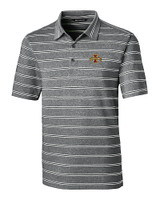 Iowa State Cyclones Cutter & Buck Forge Epic Confidence Recycled Heathered Stripe Stretch Mens Polo Black Mannequin