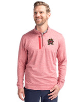 Maryland Terrapins Cutter & Buck Stealth Heathered Quarter Zip Mens Pullover Cardinal Red Front