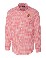 Iowa State Cyclones Cutter & Buck Easy Care Stretch Gingham Mens Long Sleeve Dress Shirt Cardinal Red Mannequin
