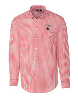 Louisville Cardinals Cutter & Buck Easy Care Stretch Gingham Mens Long Sleeve Dress Shirt Cardinal Red Mannequin