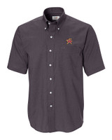 Maryland Terrapins Cutter & Buck Epic Easy Care Nailshead Mens Short Sleeve Dress Shirt Black Mannequin