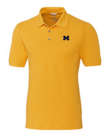 Michigan Wolverines Cutter & Buck Advantage Eco Tri-Blend Pique Mens Polo College Gold Mannequin