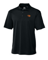 Oregon State Beavers Cutter & Buck CB Drytec Genre Textured Solid Mens Big and Tall Polo Black Mannequin