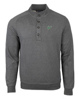 South Florida Bulls Cutter & Buck Saturday Cotton Blend Mens Big and Tall  Mock Pullover Sweatshirt Charcoal Heather Mannequin